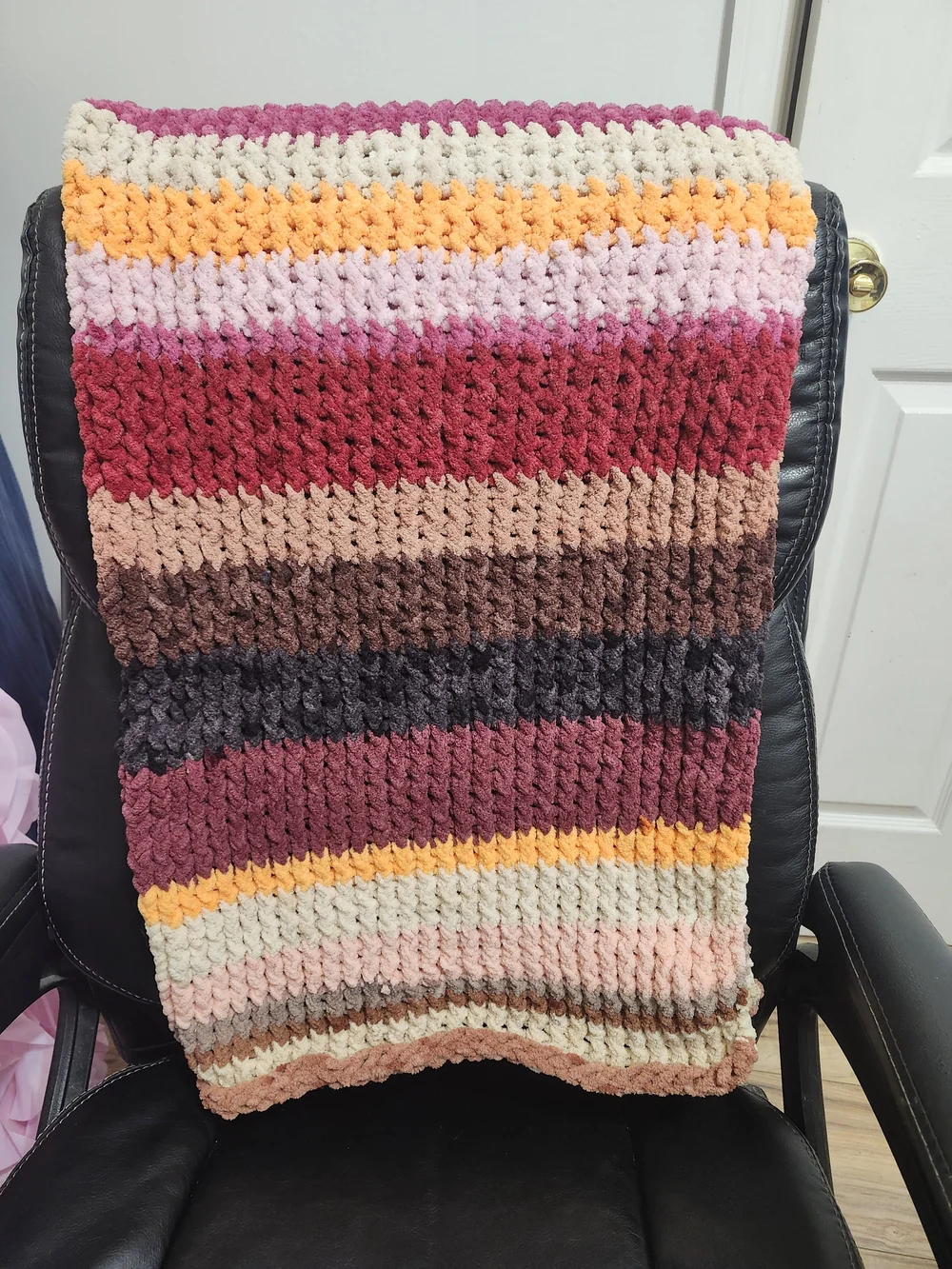 Handcrafted Striped Throw Blanket -
